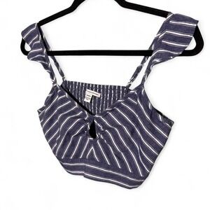 American Eagle size M navy blue striped crop top
